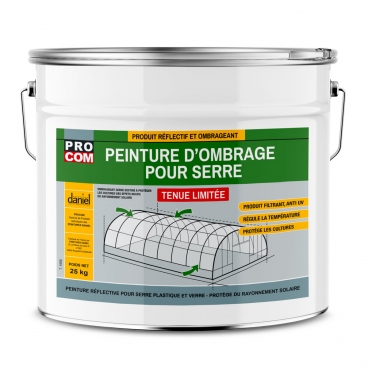 Peinture d'ombrage pour serre verre et plastique - Peinture serre PROCOM